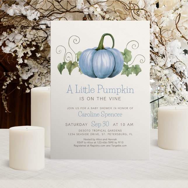 Invitación Pequeña Calabaza Minimalista Baby Shower (Subido por el creador)