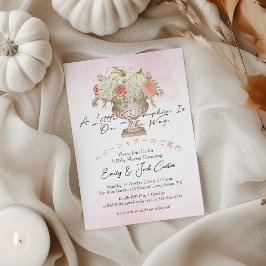 Invitación Pequeña Calabaza Niña Ducha Rubor Bouquet Rosa