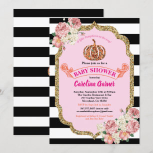 Invitación Pequeña calabaza, pequeña ducha de bebé, invitació