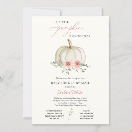 Invitación Pequeña calabaza rosa Baby Shower por correo