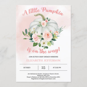 Invitación Pequeña calabaza rosa Rubor ducha de bebé