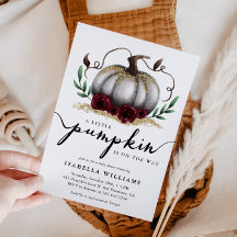 Pequeña calabaza Rustica de Oro Blanco Baby Shower