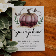 Pequeña calabaza Rustica de Oro Rosa Baby Shower