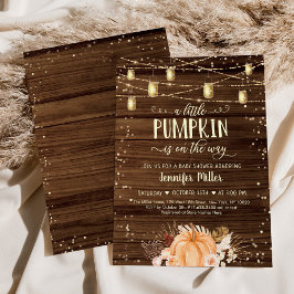 Invitación Pequeña calabaza Rustica de String ilumina Baby Sh