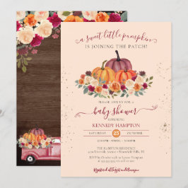 Invitación Pequeña calabaza Rústica Sexo Neutral Baby Shower