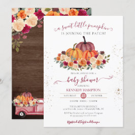 Invitación Pequeña calabaza Rústica Sexo Neutral Baby Shower