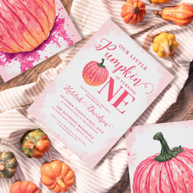 Invitación Pequeña Calabaza se vuelve una acuarela Primer Cum (Subido por el creador)