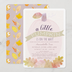 Invitación Pequeña camioneta rosa de lavadora de calabaza por