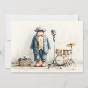 Invitación Pequeña cantante Fiesta de primer cumpleaños