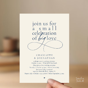Invitación Pequeña Celebración de Gran Amor, Minimalista Eleg
