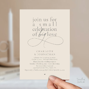 Invitación Pequeña Celebración de Gran Amor, Minimalista Eleg