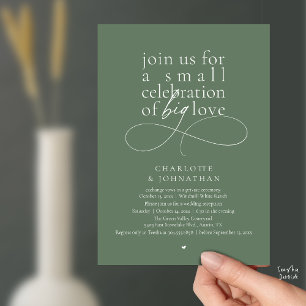 Invitación Pequeña Celebración de Gran Amor, Minimalista Eleg