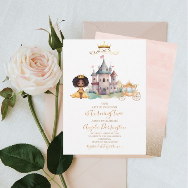 Invitación Pequeña celebración real de princesa acuarela (Subido por el creador)