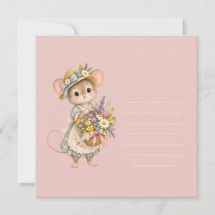 Invitación Pequeña cesta de flores silvestres de ratón