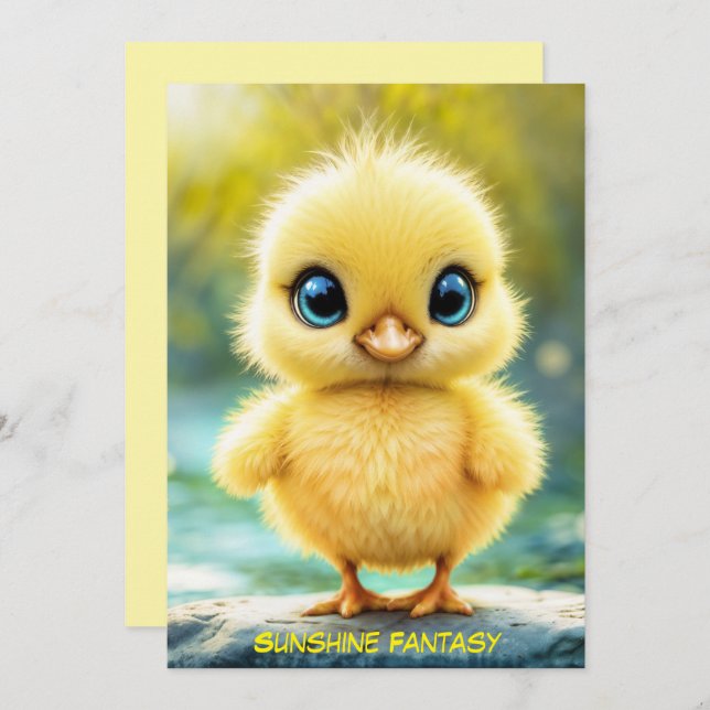 Invitación Pequeña chica amarilla soñadora luz dorada arte na (Anverso / Reverso)