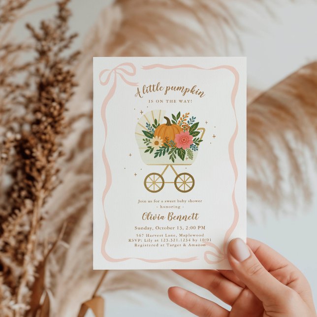 Invitación Pequeña Chica de calabaza Baby Shower (Subido por el creador)