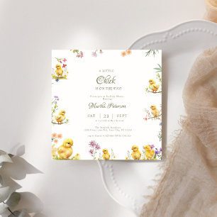 Invitación Pequeña chica está en camino a la granja de la duc