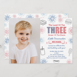 Invitación Pequeña Cocina de Firecracker Fiesta del tercer cu