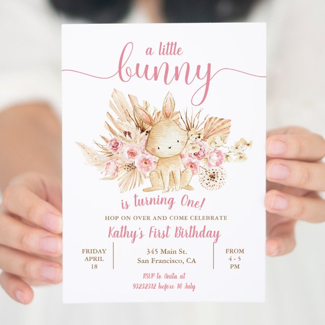 Invitación Pequeña conejita de pampas cumple un cumpleaños (Subido por el creador)