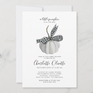Invitación Pequeña Coqueta de Calabaza Otoño Baby Shower