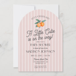 Invitación Pequeña Corbata Rosa En El Camino De Citrus Baby S