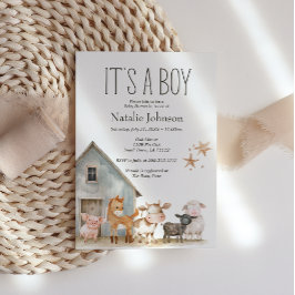 Invitación Pequeña crianza de animales de granja Baby Shower