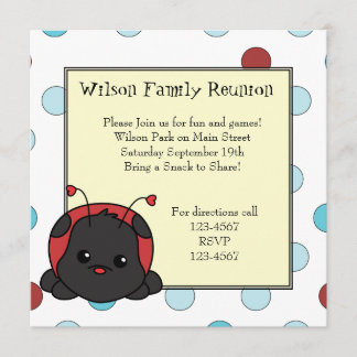 Invitación Pequeña Cuidad De Bichos De Ladybug