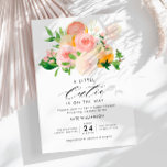 Invitación pequeña cutie acuarela cítrico bebé ducha<br><div class="desc">diseño follaje de hermosos naranjas de cítricos acuarelas con escritura elegante y flores rosadas. Puede cambiar la redacción,  el texto y otras características.</div>