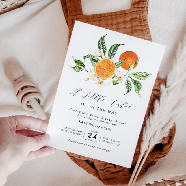 Invitación pequeña cutie cítricos verde de la ducha bebé (Subido por el creador)