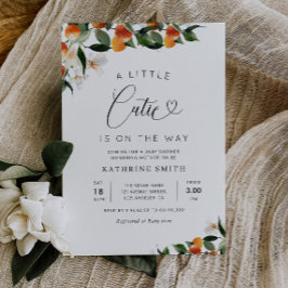 Invitación pequeña cutie citrus floral bebé ducha