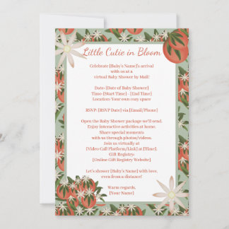Invitación Pequeña Cutie Clementine Sage Shower Por Distancia
