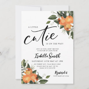 Invitación Pequeña Cutie En El Camino Del Naranja De Citrus B