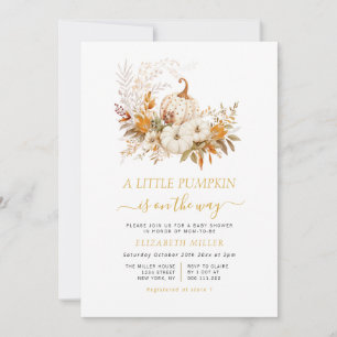 Invitación pequeña ducha de bebé de calabaza