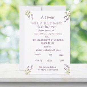 Invitación Pequeña ducha de flores silvestres violetas Invita