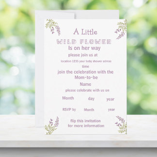 Invitación Pequeña ducha de flores silvestres violetas Invita