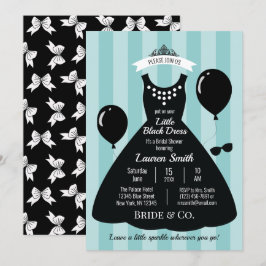 Invitación Pequeña ducha de novia vestida de negro