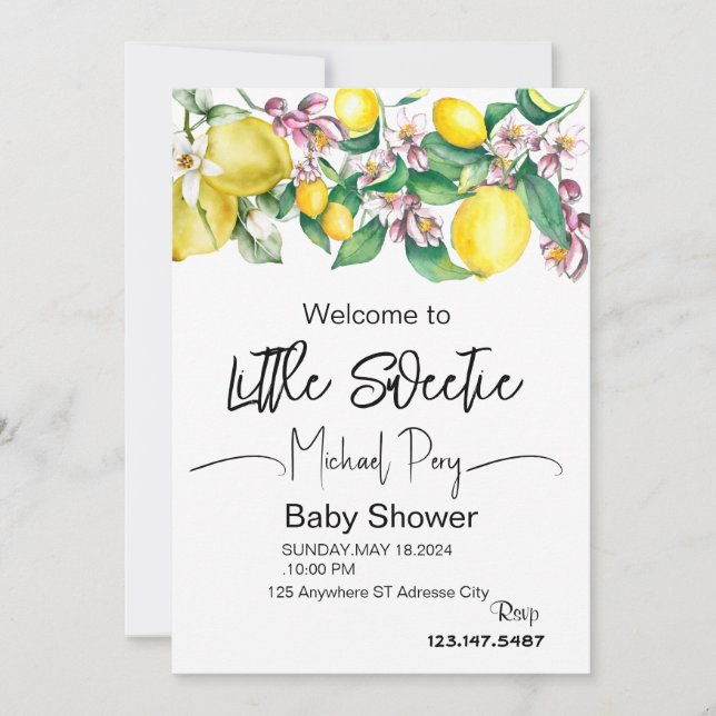 Invitación pequeña ducha de verano dulce (Anverso)
