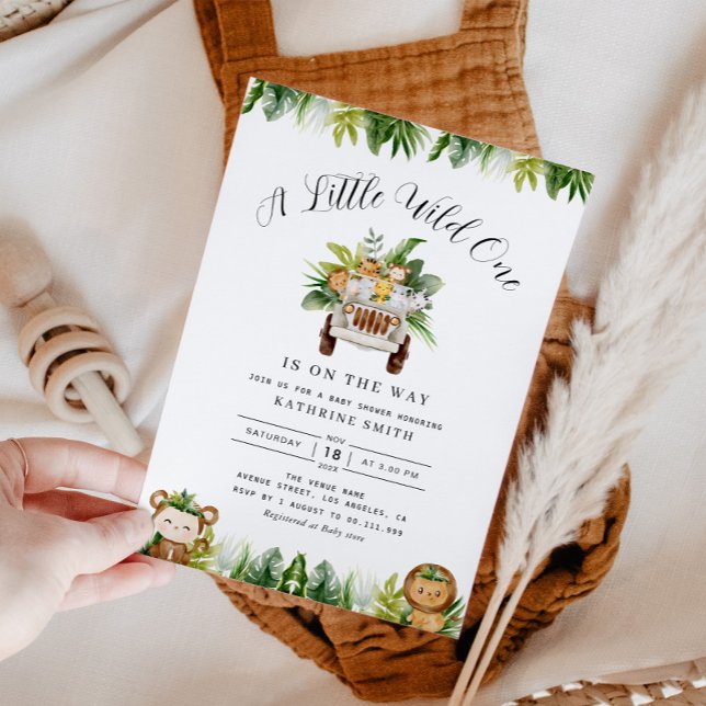 Invitación pequeña ducha salvaje de una jungla de safari bebé (Subido por el creador)
