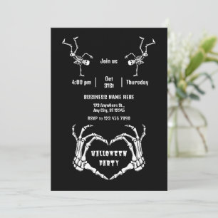 Invitación Pequeña Empresa El Amor Esqueleto Halloween Person