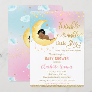Invitación Pequeña estrella boba pequeña Baby Shower