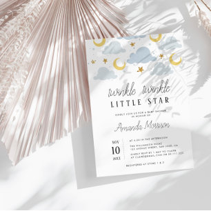 Invitación pequeña estrella de ducha de bebé