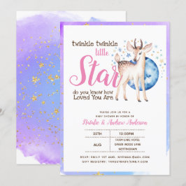 Invitación Pequeña estrella de Twinkle Pequeño ciervo rosa Or