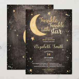 Invitación Pequeña estrella Twinkle con una ducha de bebé neu