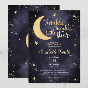 Invitación Pequeña estrella Twinkle con una ducha de bebé neu