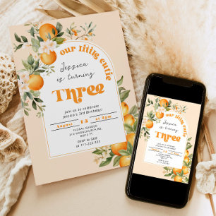 Invitación Pequeña fiesta de 3 años