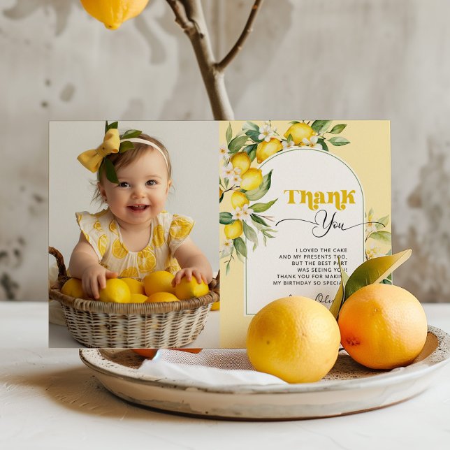 Invitación Pequeña fiesta de cumpleaños Cutie limón foto grac (Subido por el creador)