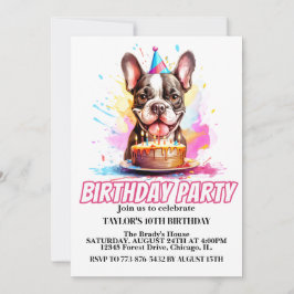Invitación Pequeña fiesta de cumpleaños de Boston Terrier