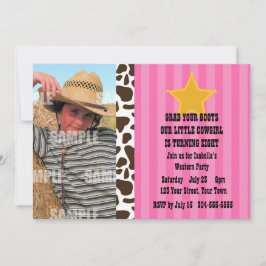 Invitación Pequeña fiesta de cumpleaños de la vaquera