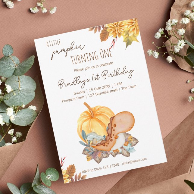 Invitación Pequeña fiesta de cumpleaños de los dinosaurios de (Subido por el creador)