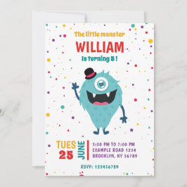 Invitación Pequeña fiesta de cumpleaños de los monstruos band